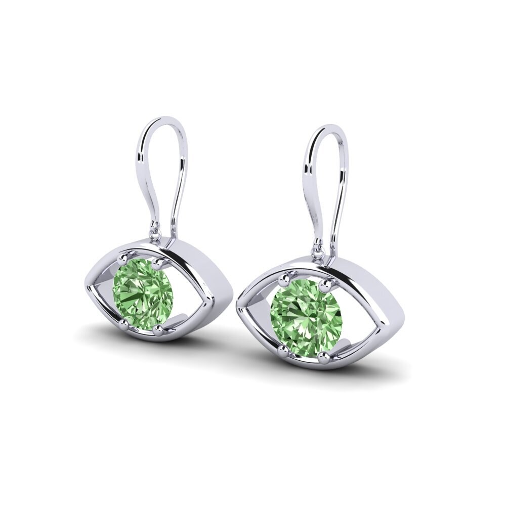 Diamant Vert Boucle d'oreille femme Argentate