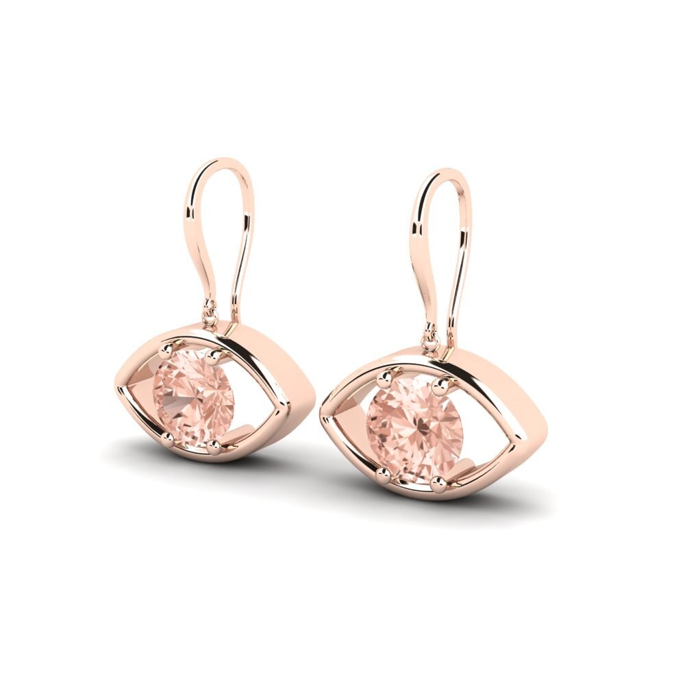 18k Oro Rosa Morganita Pendiente de mujer Argentate