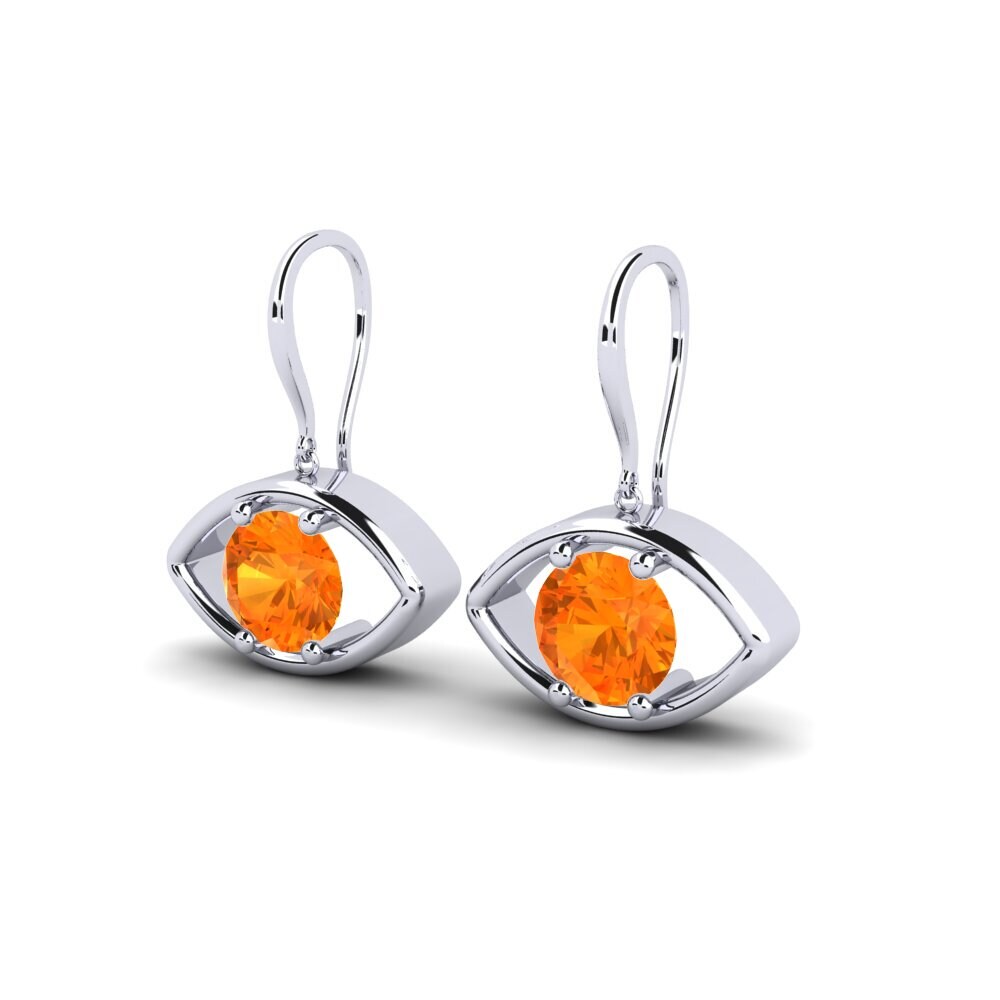 Orange Sapphire Women's Earring Argentate