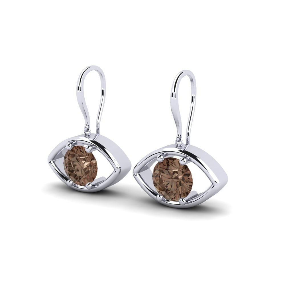 Quartz Fumé Boucle d'oreille femme Argentate
