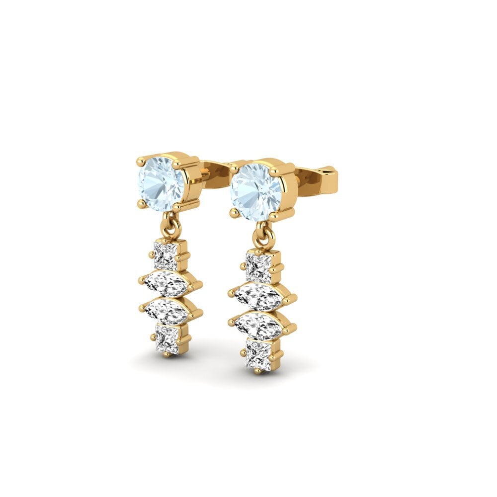 14ct Yellow Gold Aquamarine Women's Earring Atavist