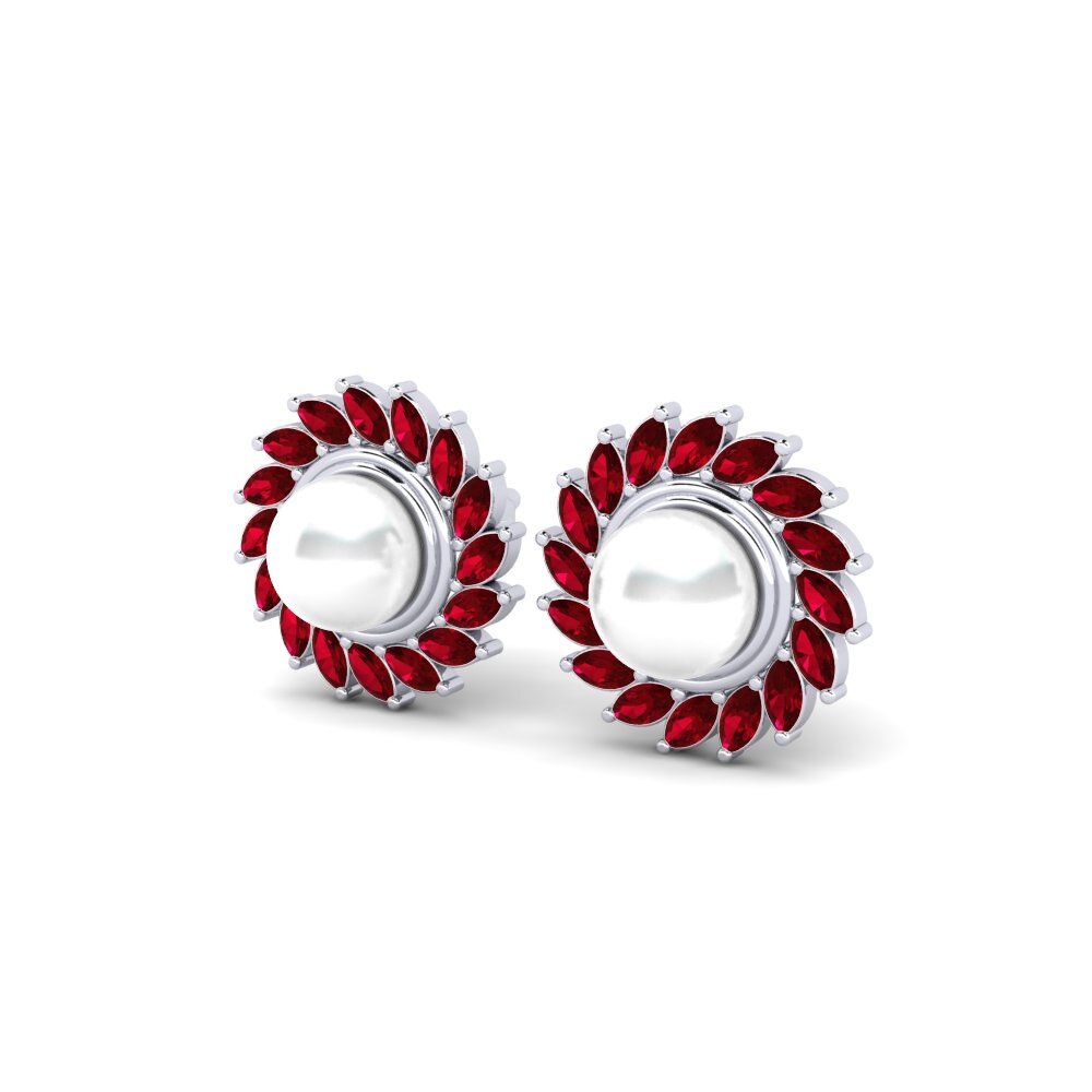 Red Zirconia Women's Earring Aturned