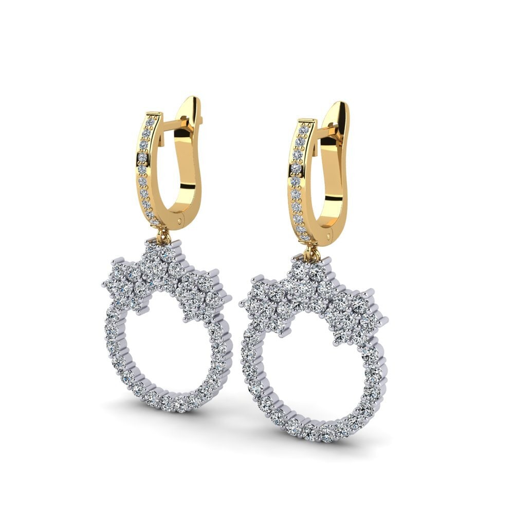 14k Oro Amarillo & Blanco Pendiente de mujer Auch
