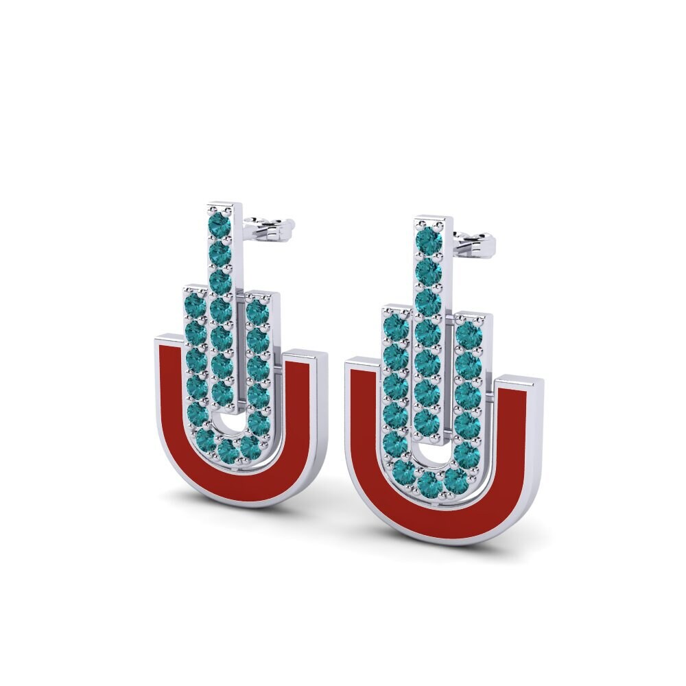 Diamante Azul Pendiente de mujer Aude
