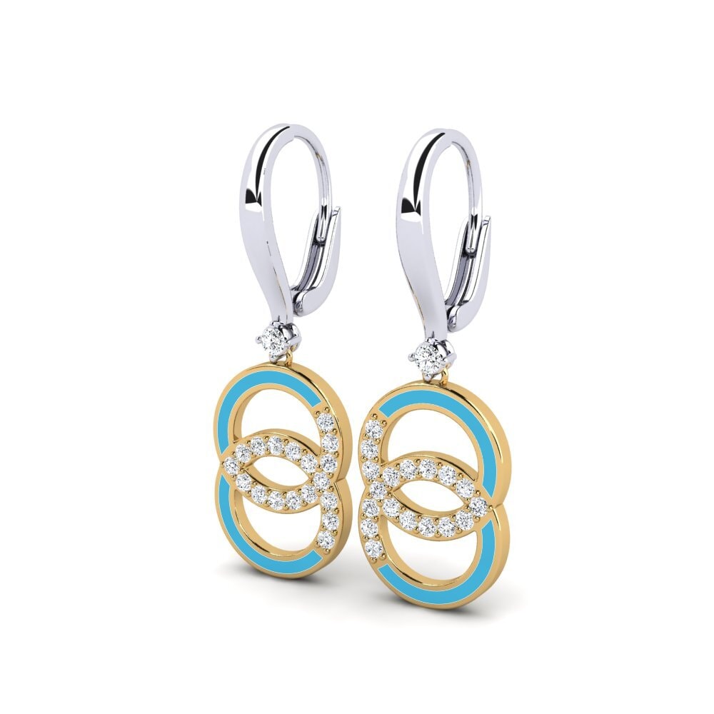 750 Weiß & Gelbgold Damen ohrring Banassac