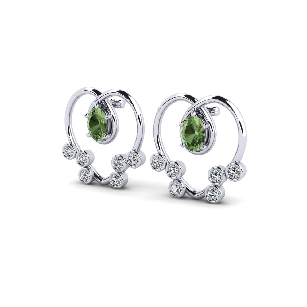 Đá Sapphire Xanh Bông tai nữ Beatie