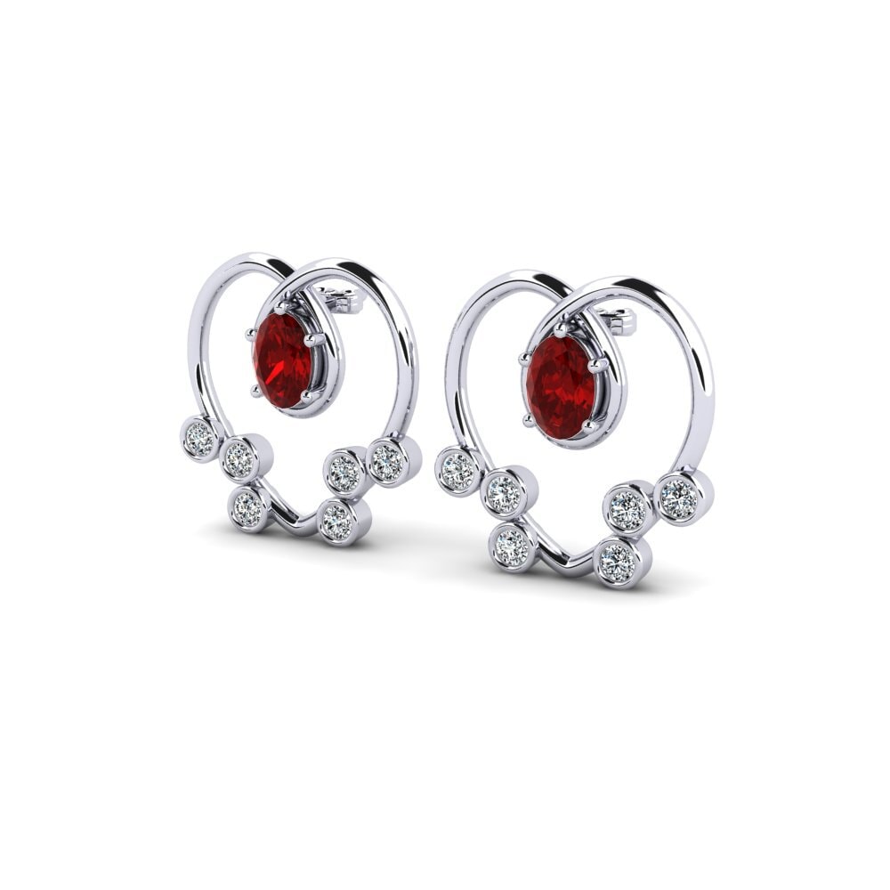 Đá Ruby (Đá nhân tạo) Bông tai nữ Beatie