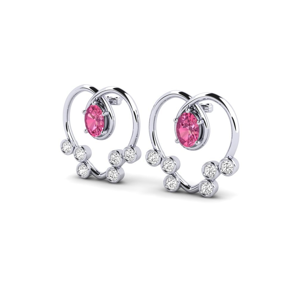 Đá Tourmaline Hồng / Bích tỷ Bông tai nữ Beatie
