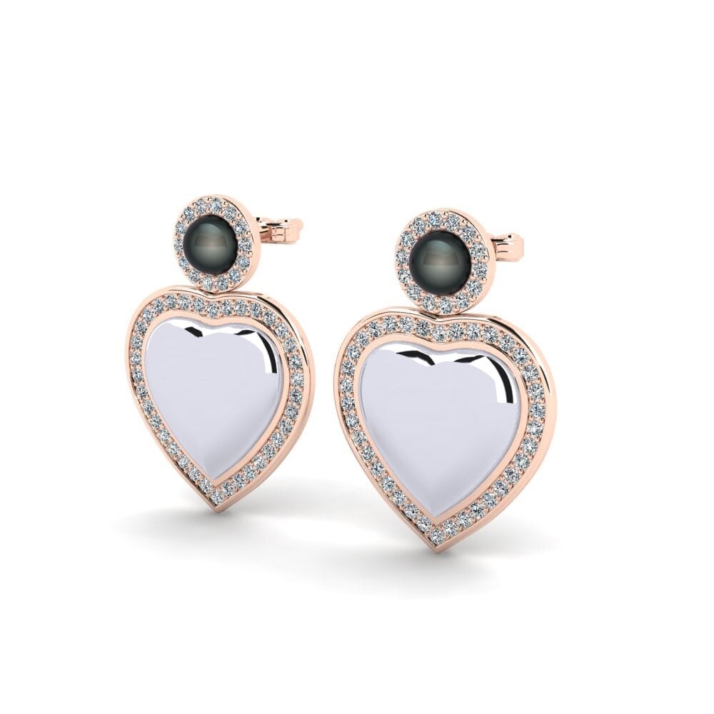 14ct Rose / White Gold Women's Earring Bertan