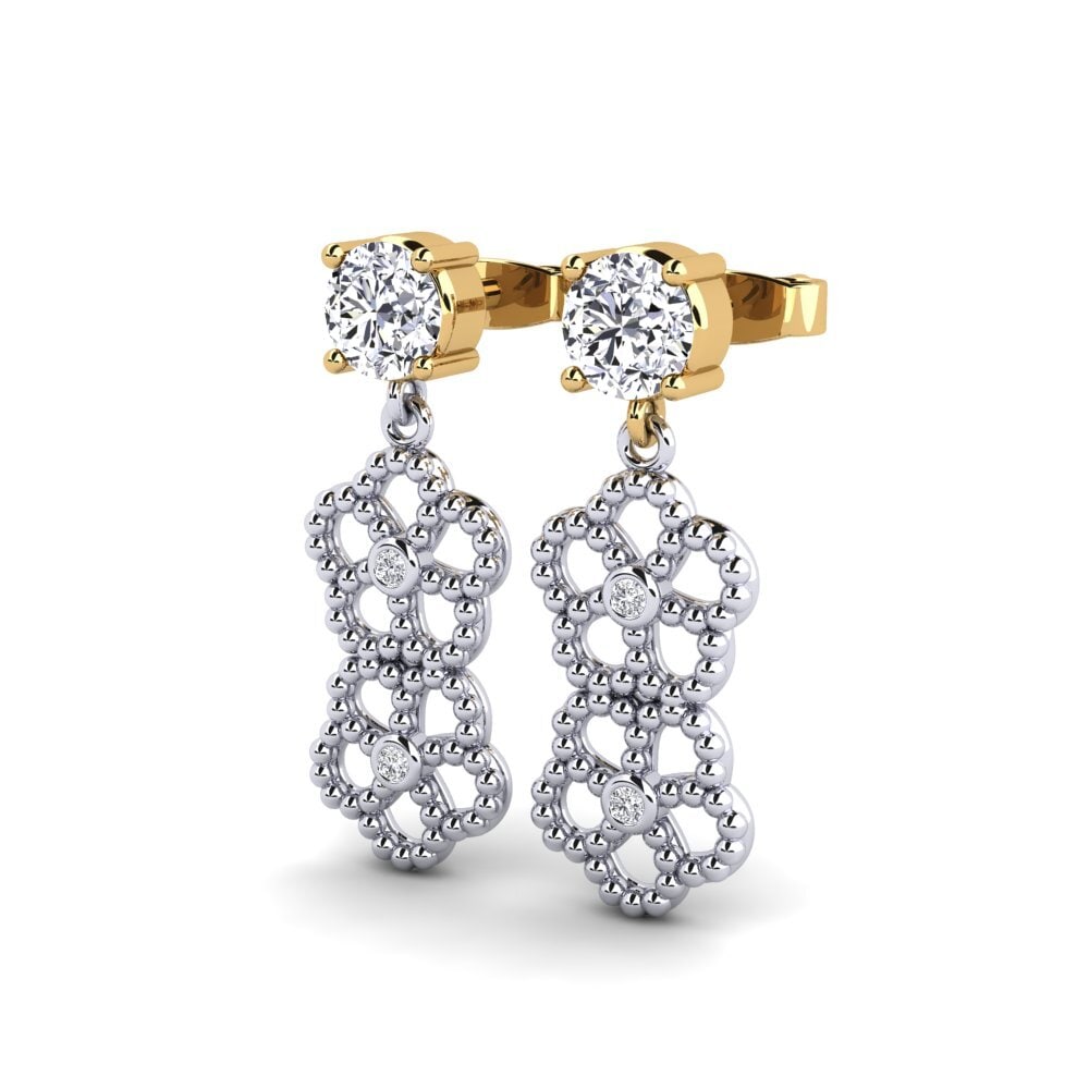 14k Oro Blanco & Amarillo Pendiente de mujer Betis