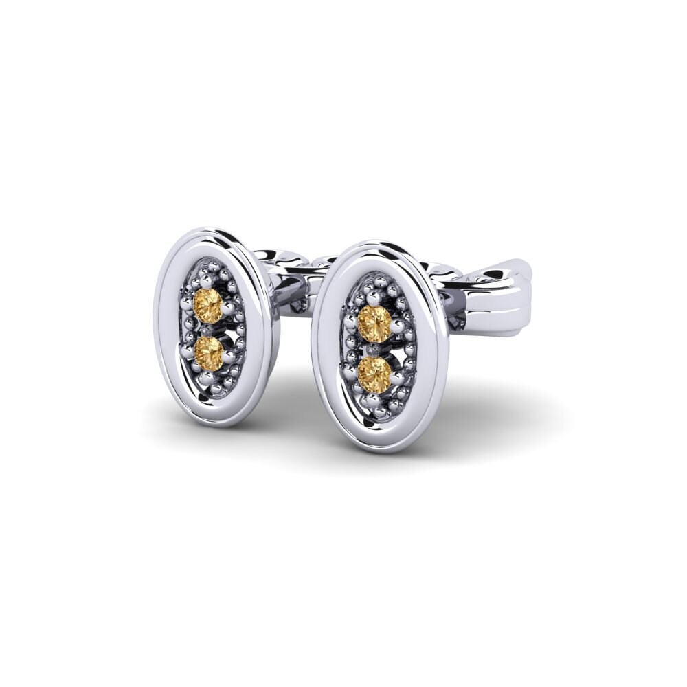 Diamant Brun Boucle d'oreille femme Braided