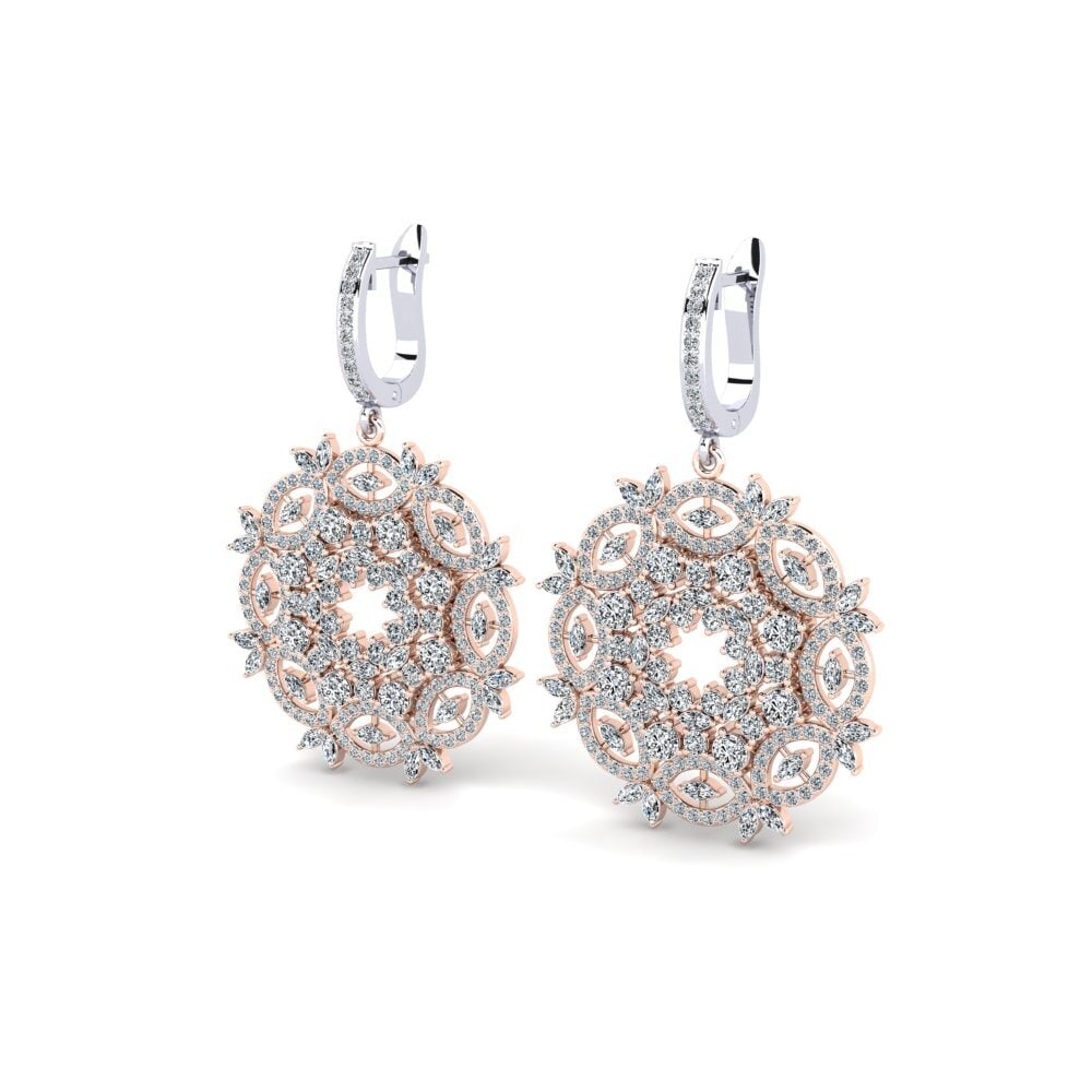 14k White & Rose Gold Women's Earring Branc