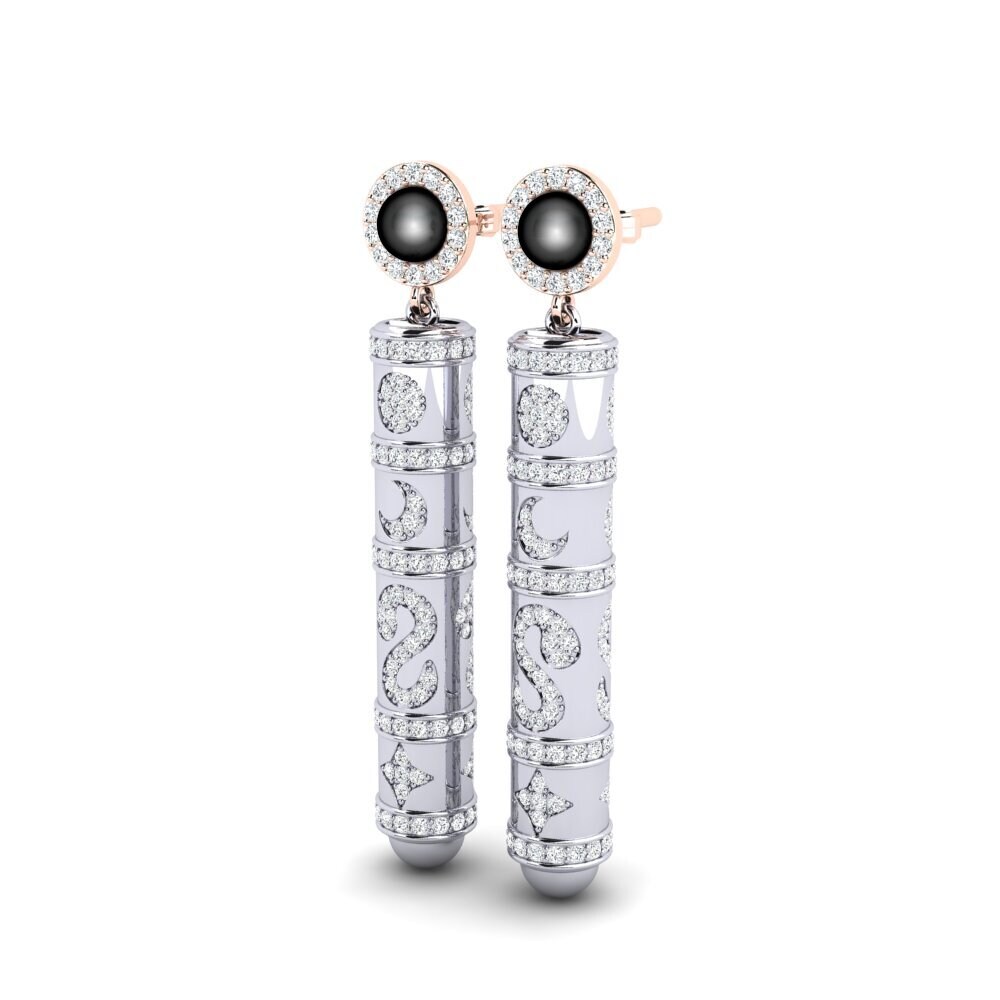 14ct Rose / White Gold Women's Earring Brioni
