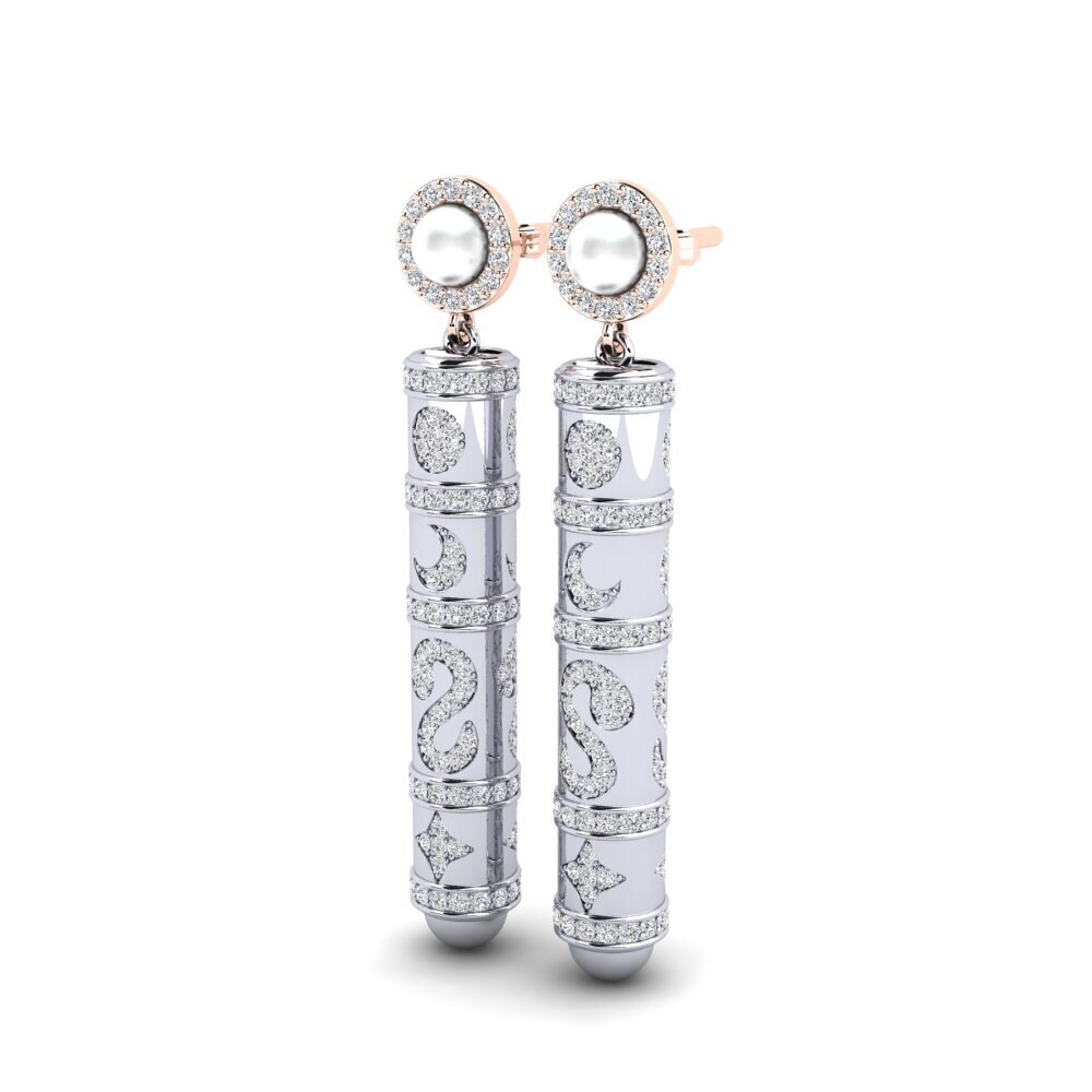 9ct Rose & White Gold Lab Grown Diamond Women's Earring Brioni