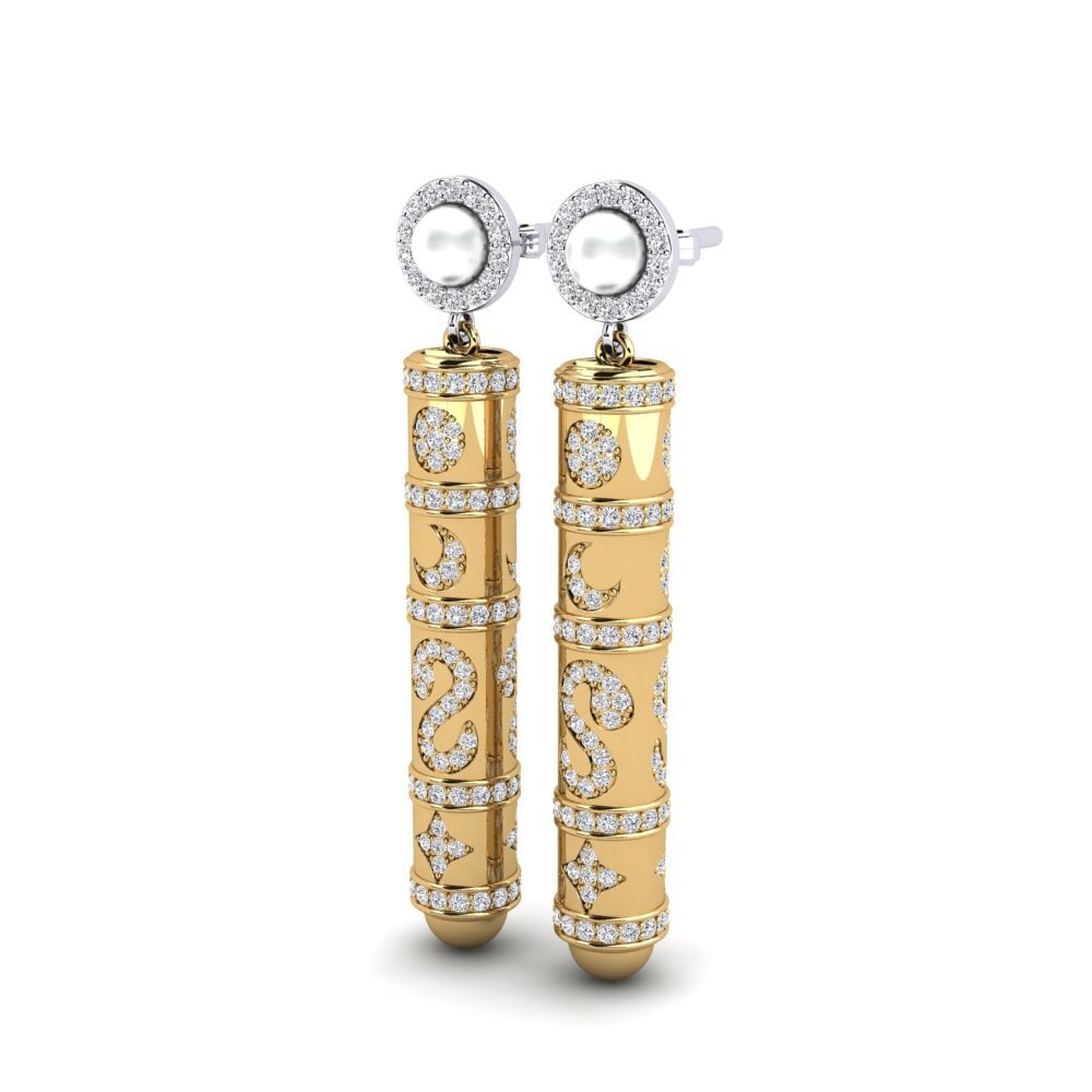 18ct White & Yellow Gold Lab Grown Diamond Women's Earring Brioni