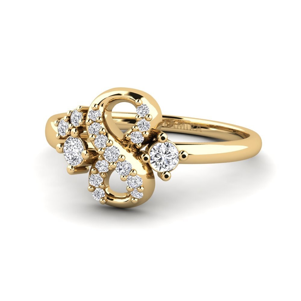 14k Oro Amarillo Anillo Intersection