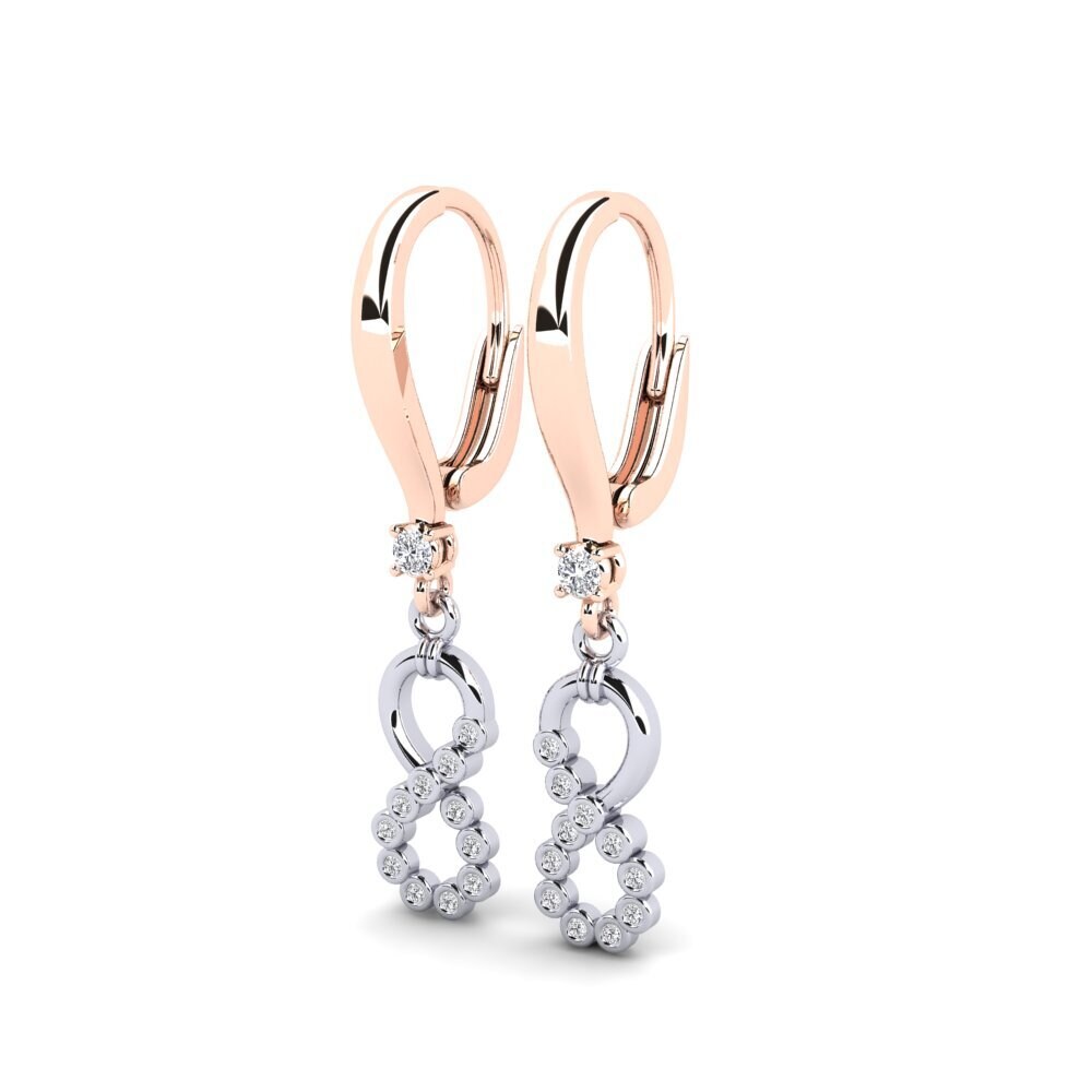 14k Oro Rosa & Blanco Pendiente de mujer Lifetyd