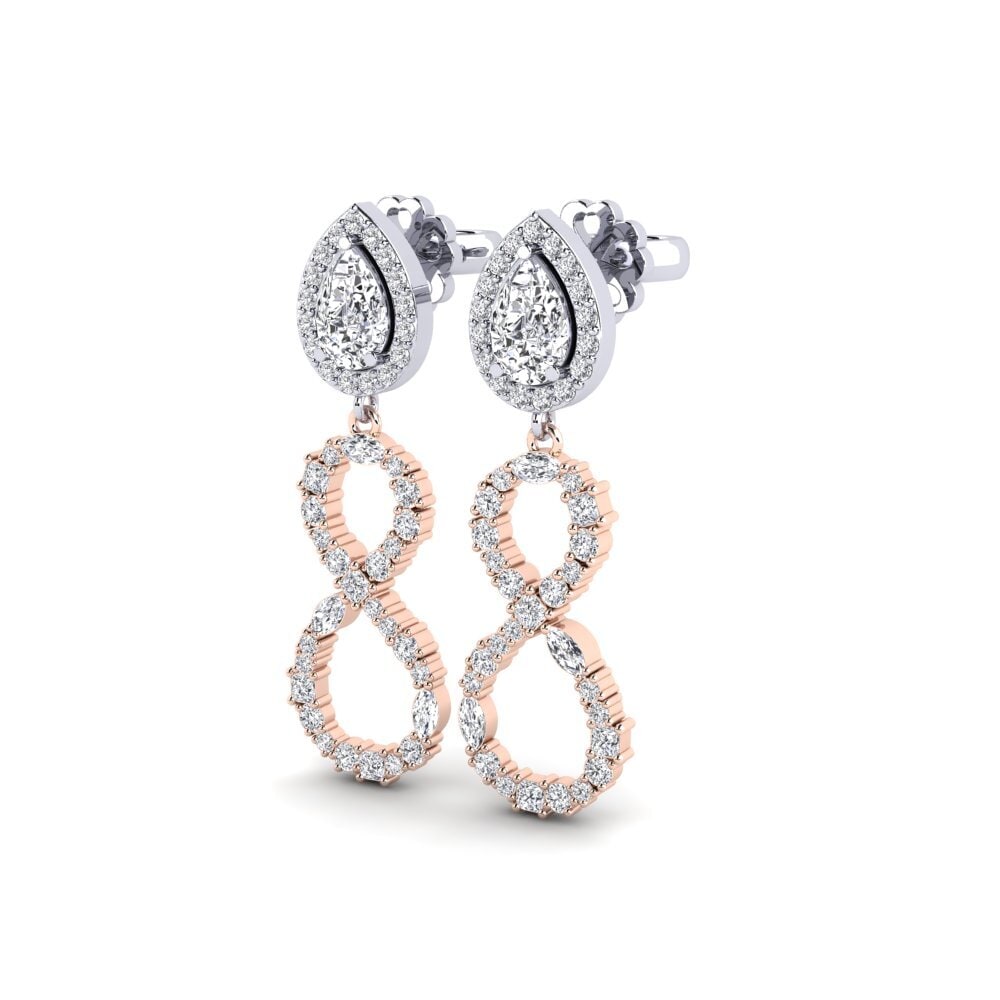 14k Oro Rosa & Blanco Pendiente de mujer Marfikent