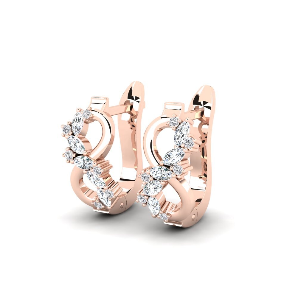 14ct Rose Gold Zirconia Women's Earring Pirum
