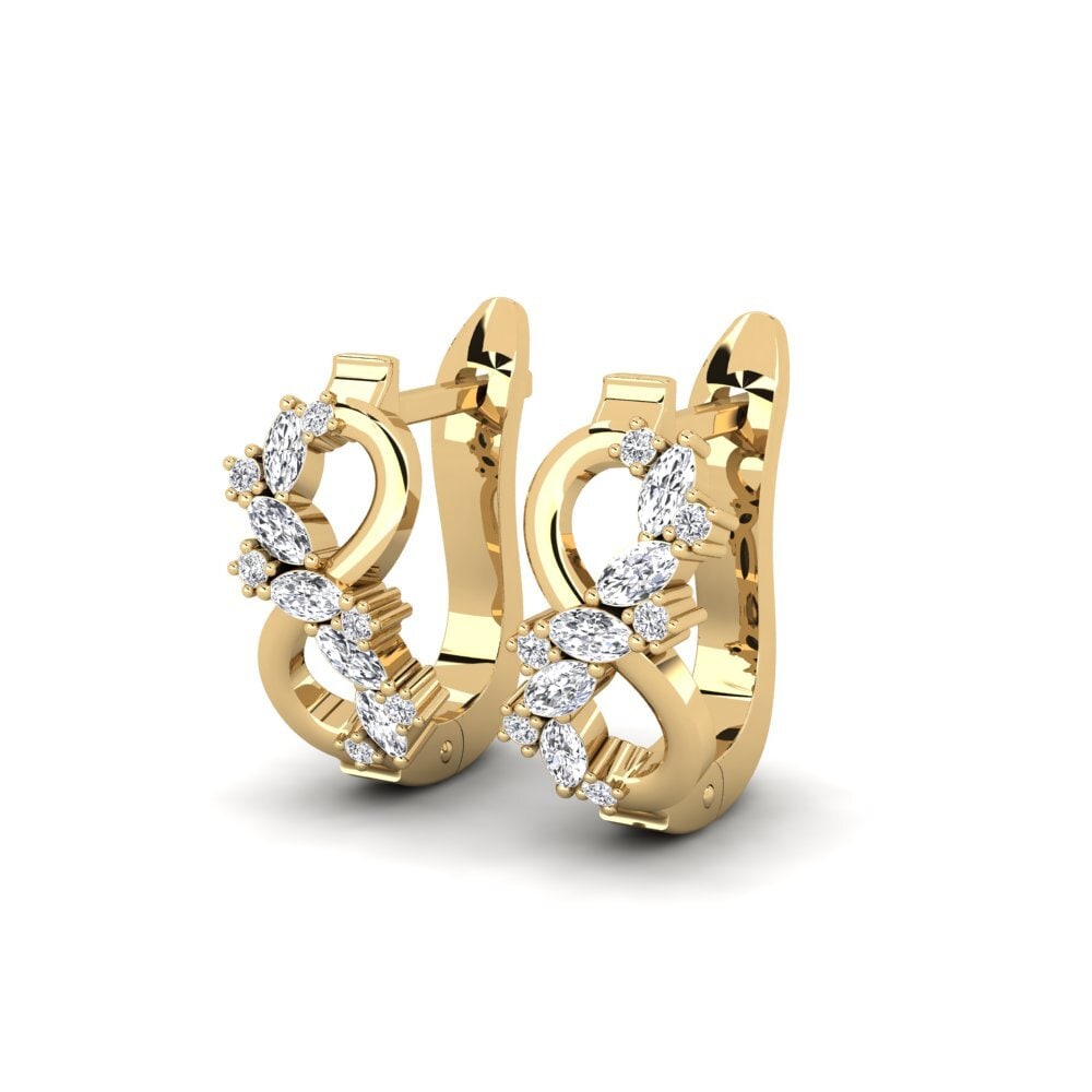 14k Oro Amarillo Marquesa Pendiente de mujer Pirum
