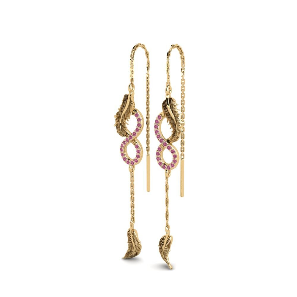 9k Oro Amarillo Granate Rhodolite Pendiente de mujer Simplicite B