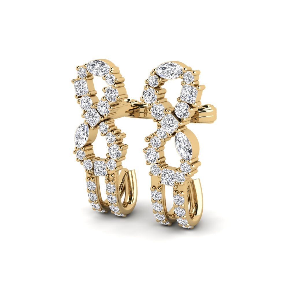 14k Oro Amarillo Mezclado Pendiente de mujer Skalnata