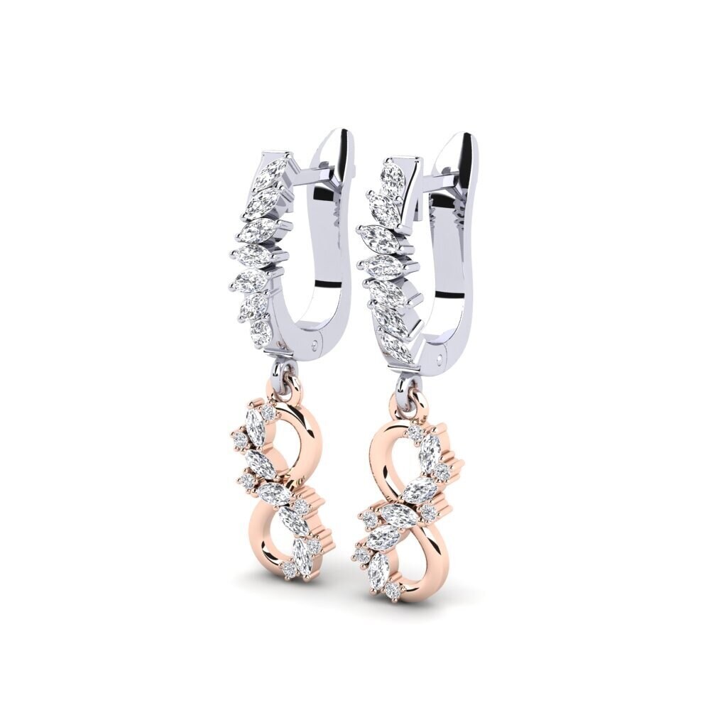 14ct White / Rose Gold Marquise Women's Earring Tempus