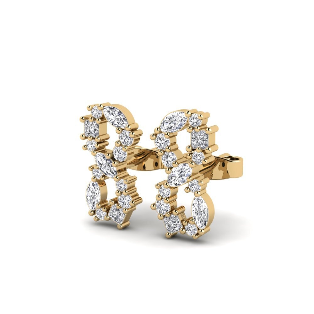 14k Oro Amarillo Mezclado Pendiente de mujer Withelder