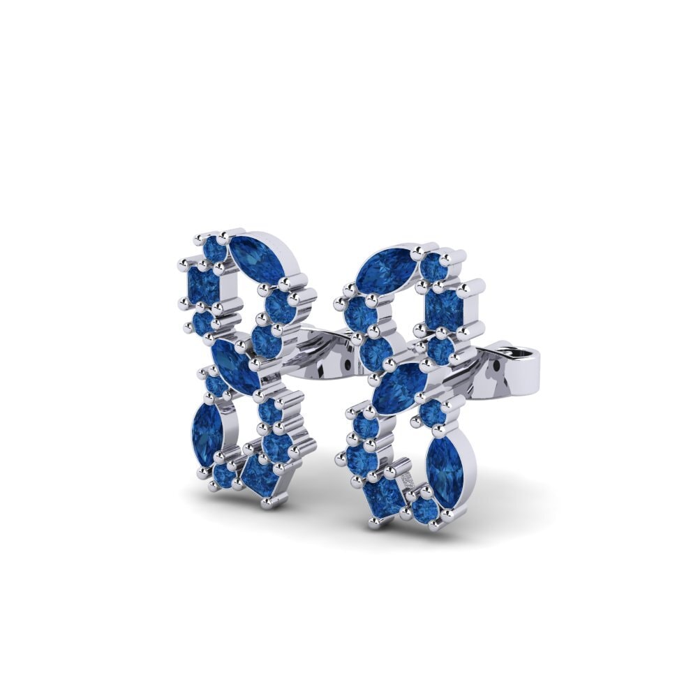 Mixed Dark Blue Zirconia Women's Earring Withelder