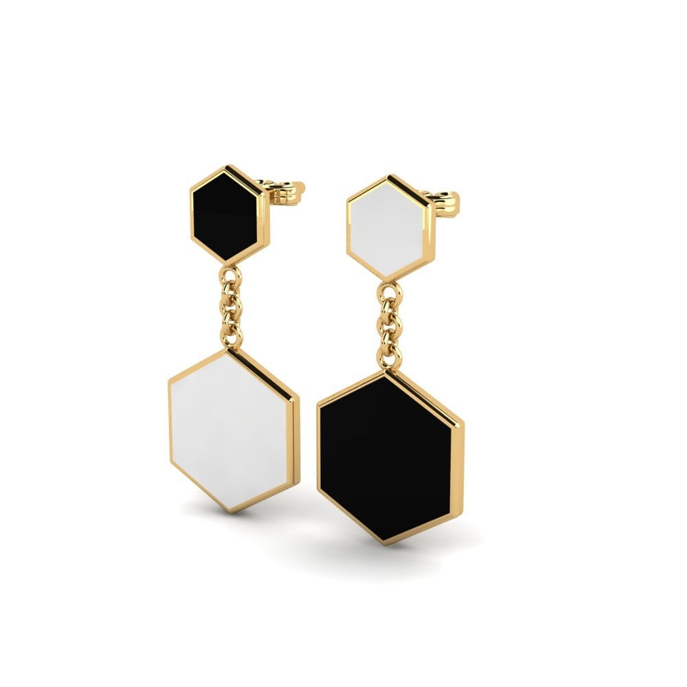 9k Oro Amarillo Pendientes Brusely