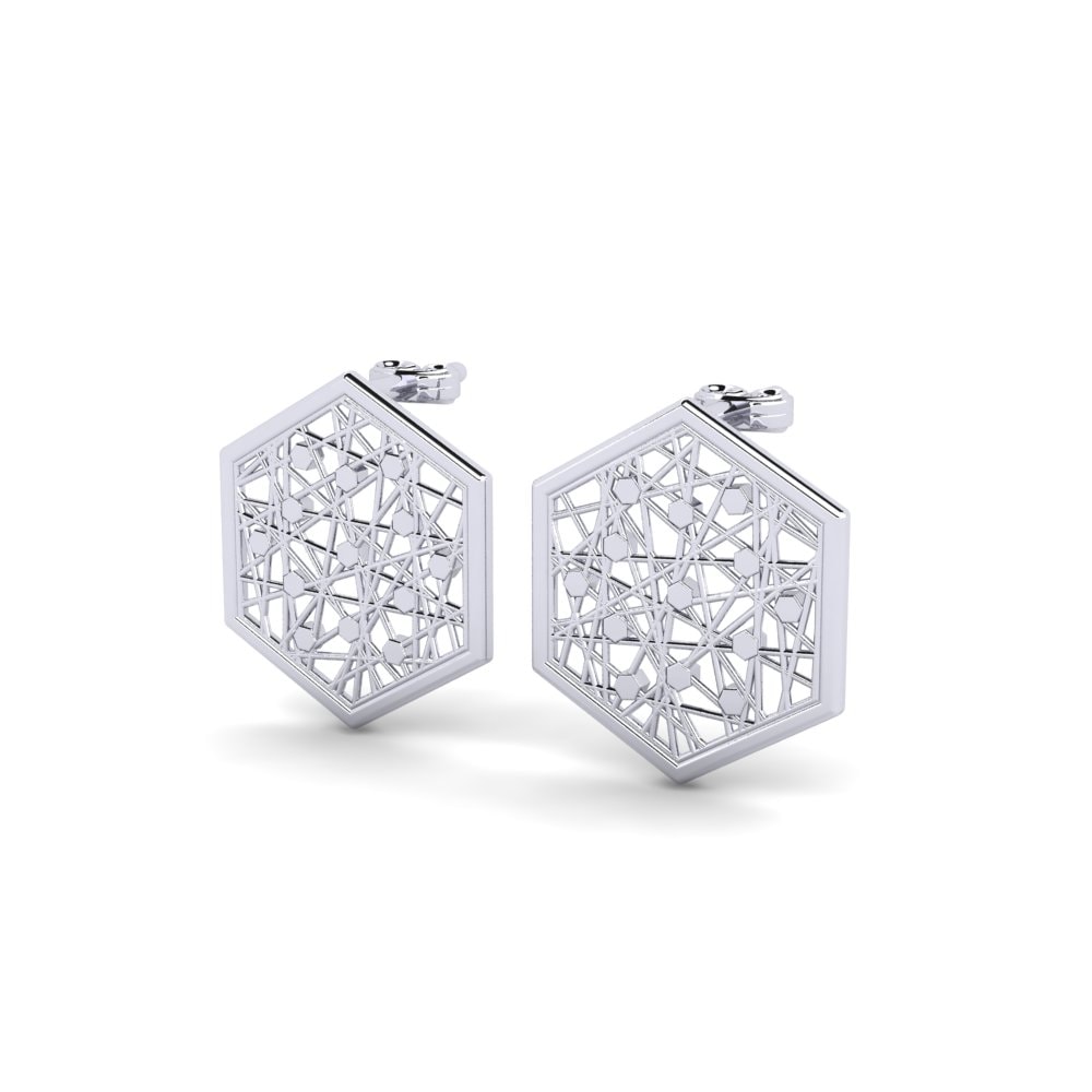 18k Oro Blanco Pendientes Dunmor
