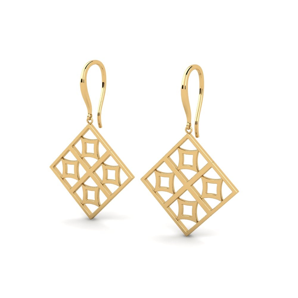 9k Oro Amarillo Pendientes Imino