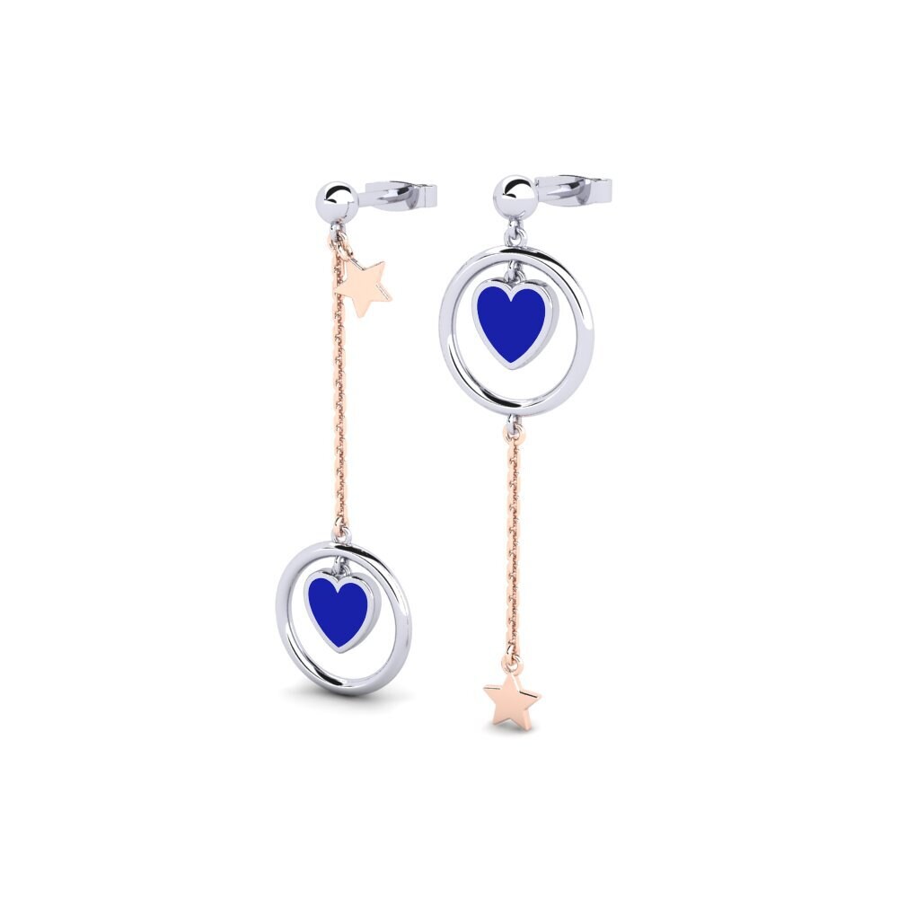 9k Oro Blanco / Rosa Pendientes Kaonte