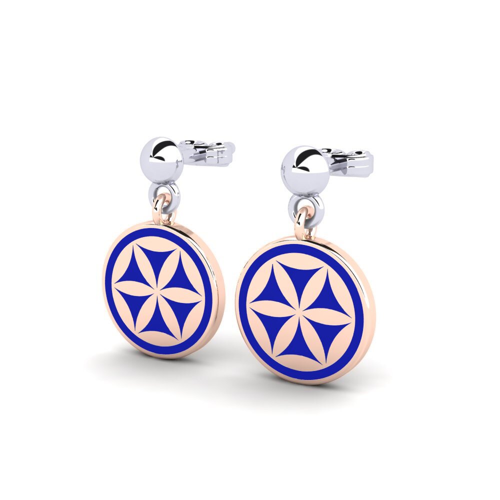 9k Oro Blanco / Rosa Pendientes Lattina