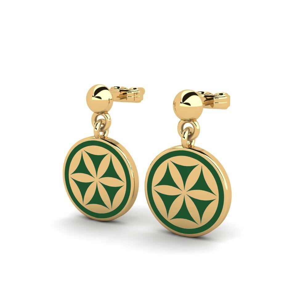 9k Oro Amarillo Pendientes Lattina