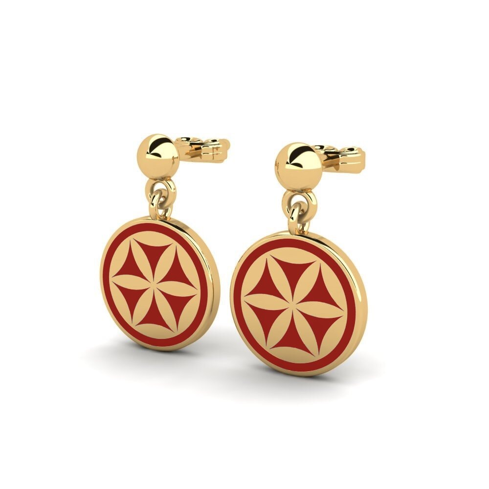 9k Oro Amarillo Pendientes Lattina