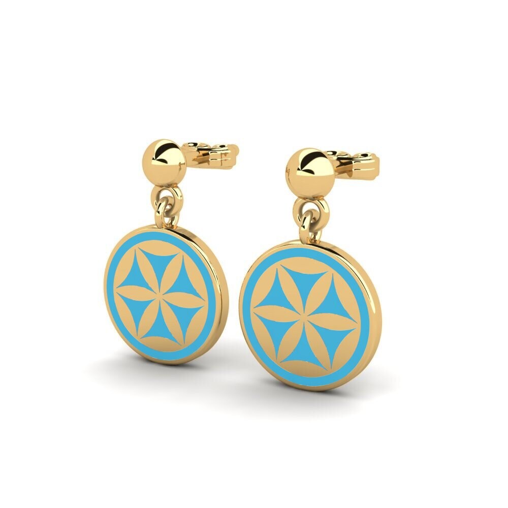 9k Oro Amarillo Pendientes Lattina