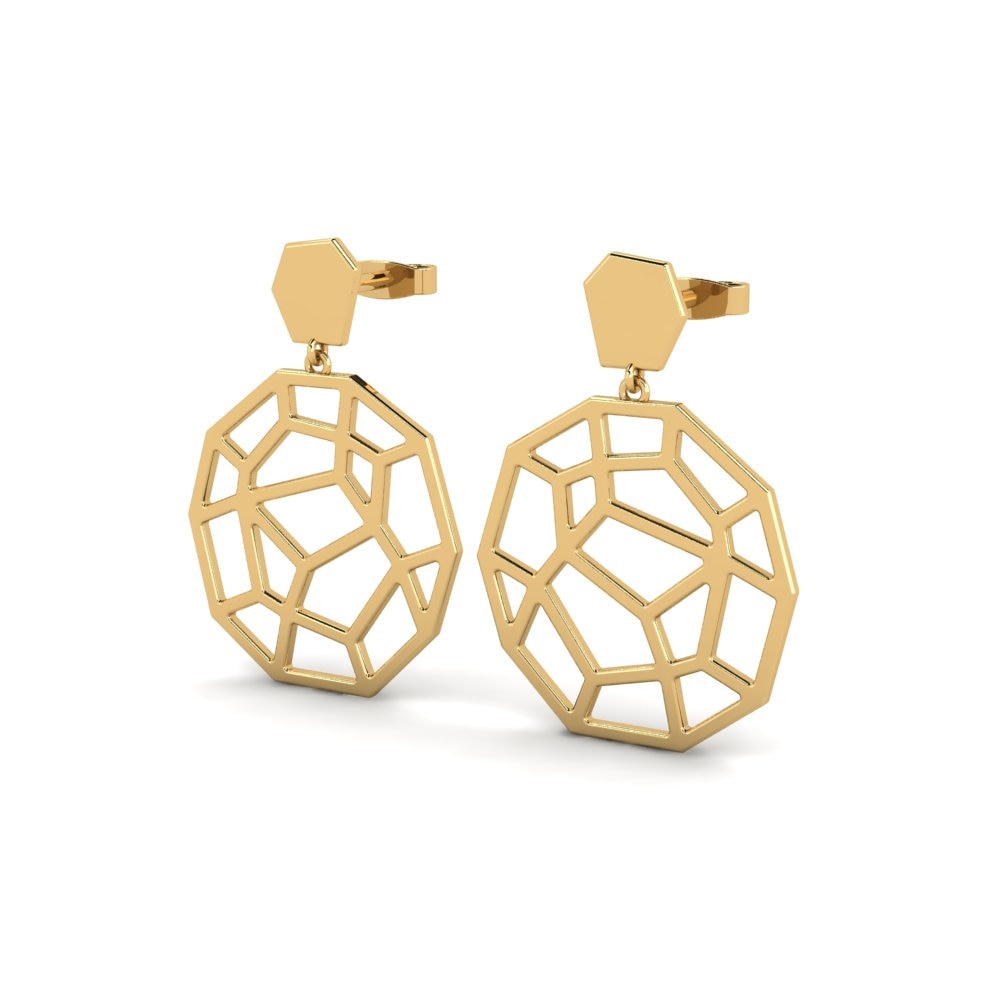 9k Oro Amarillo Pendientes Locobot