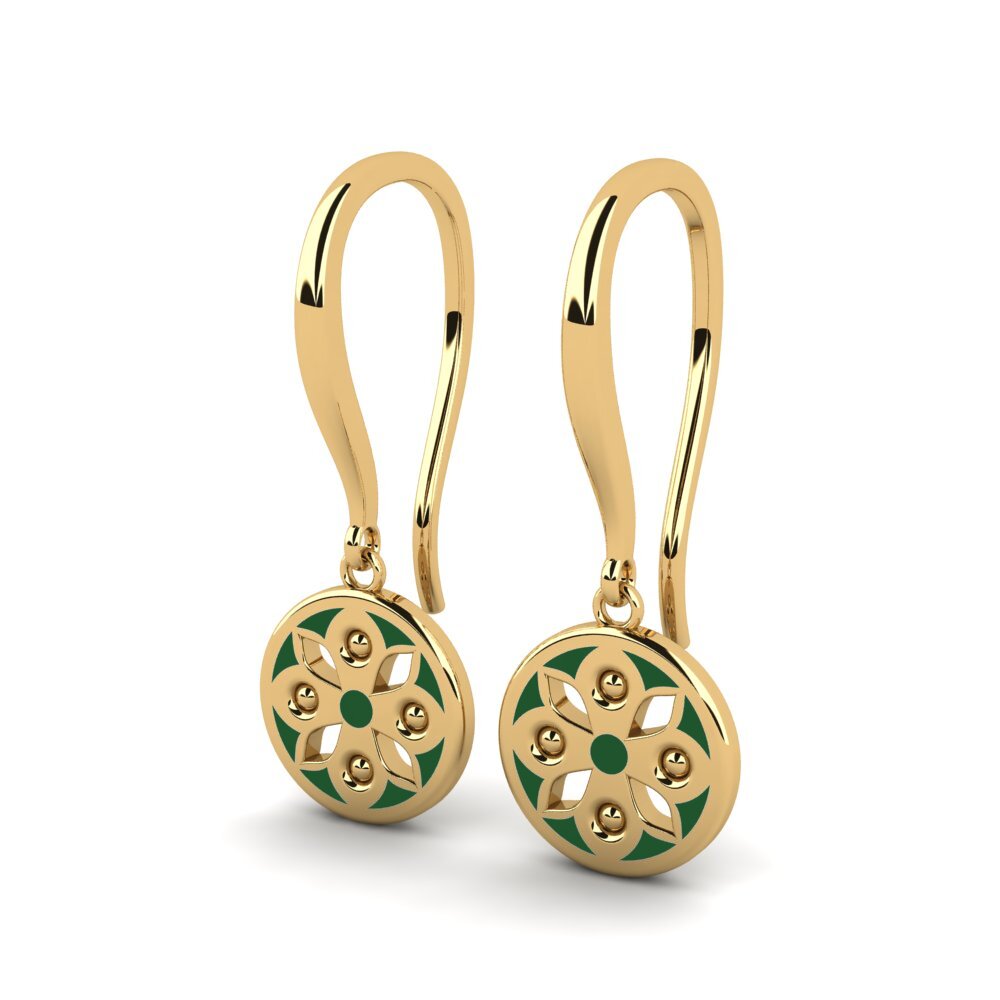 9k Oro Amarillo Pendientes Midline