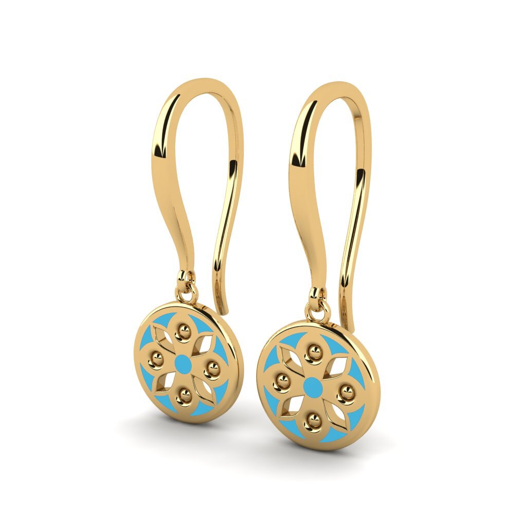 9k Oro Amarillo Pendientes Midline