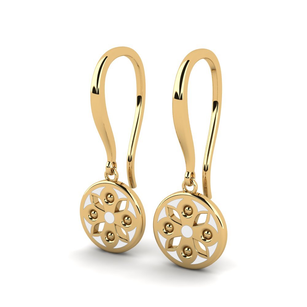 9k Oro Amarillo Pendientes Midline