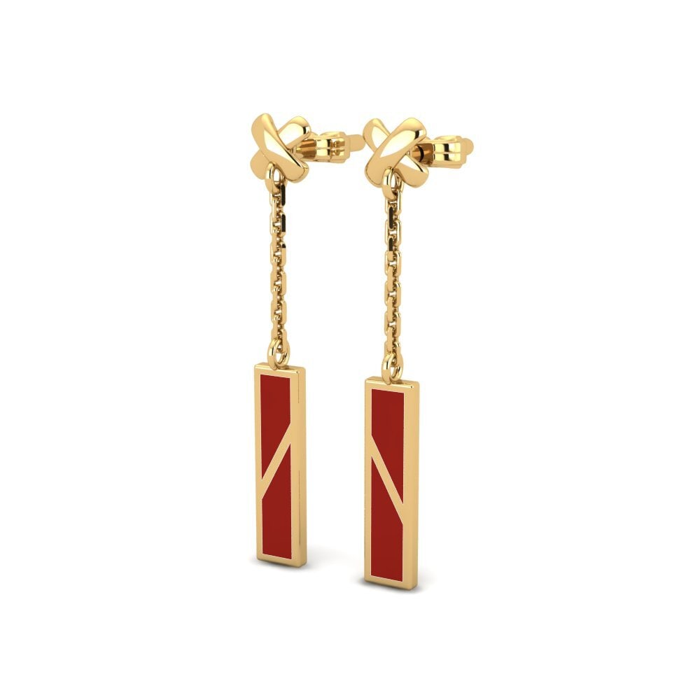 9k Oro Amarillo Pendientes Moinden