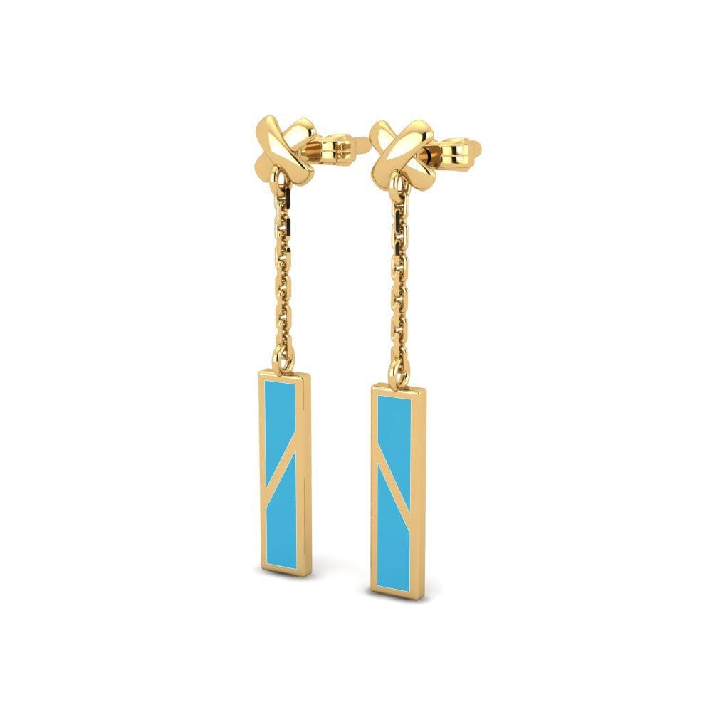 9k Oro Amarillo Pendientes Moinden