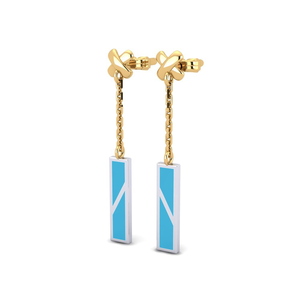 14ct Yellow & White Gold Earring Moinden