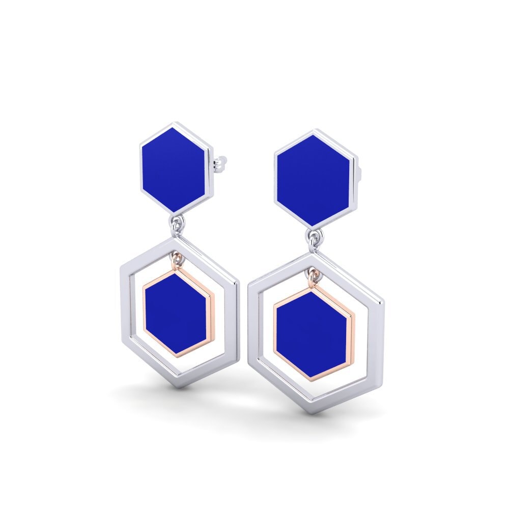 9k Oro Blanco / Rosa Pendientes Munsif