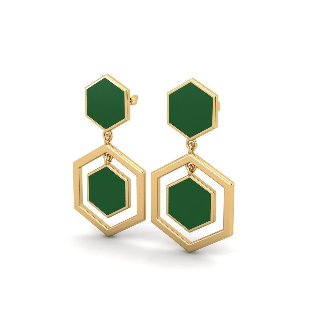 9k Oro Amarillo Pendientes Munsif
