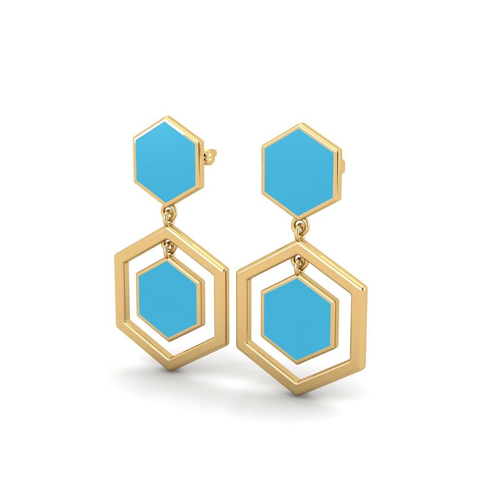 9k Oro Amarillo Pendientes Munsif