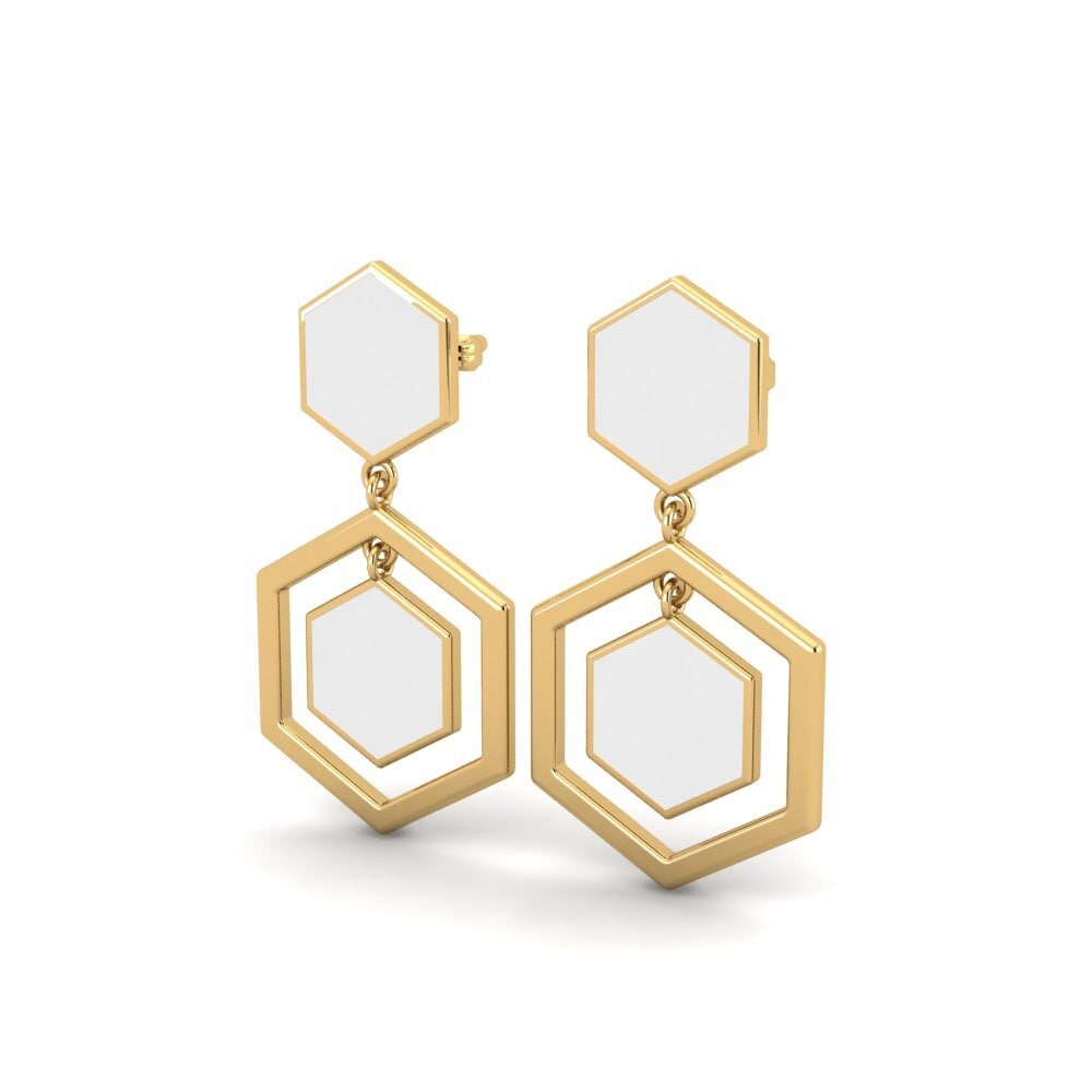 9k Oro Amarillo Pendientes Munsif