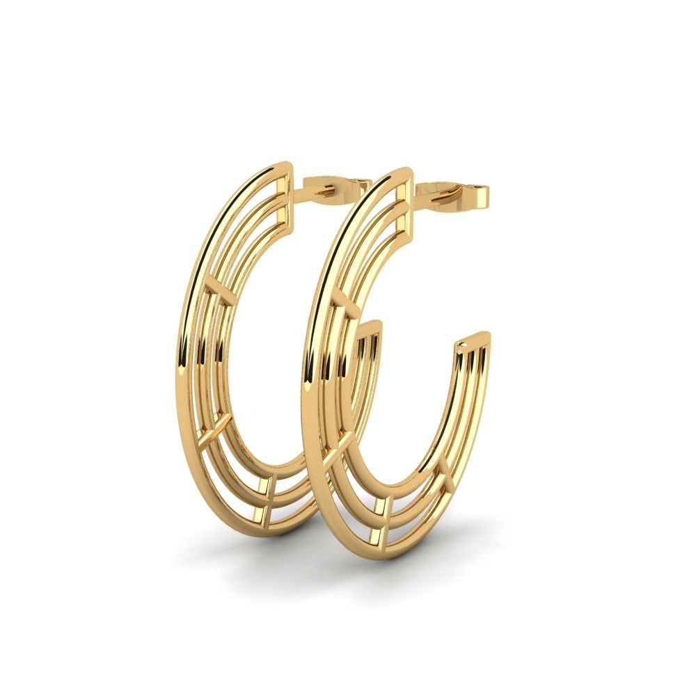 9k Oro Amarillo Pendientes Navar