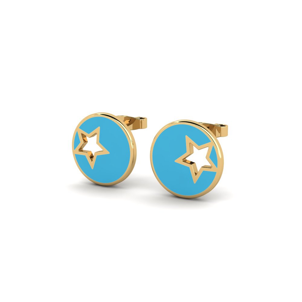 9k Oro Amarillo Pendientes Onward